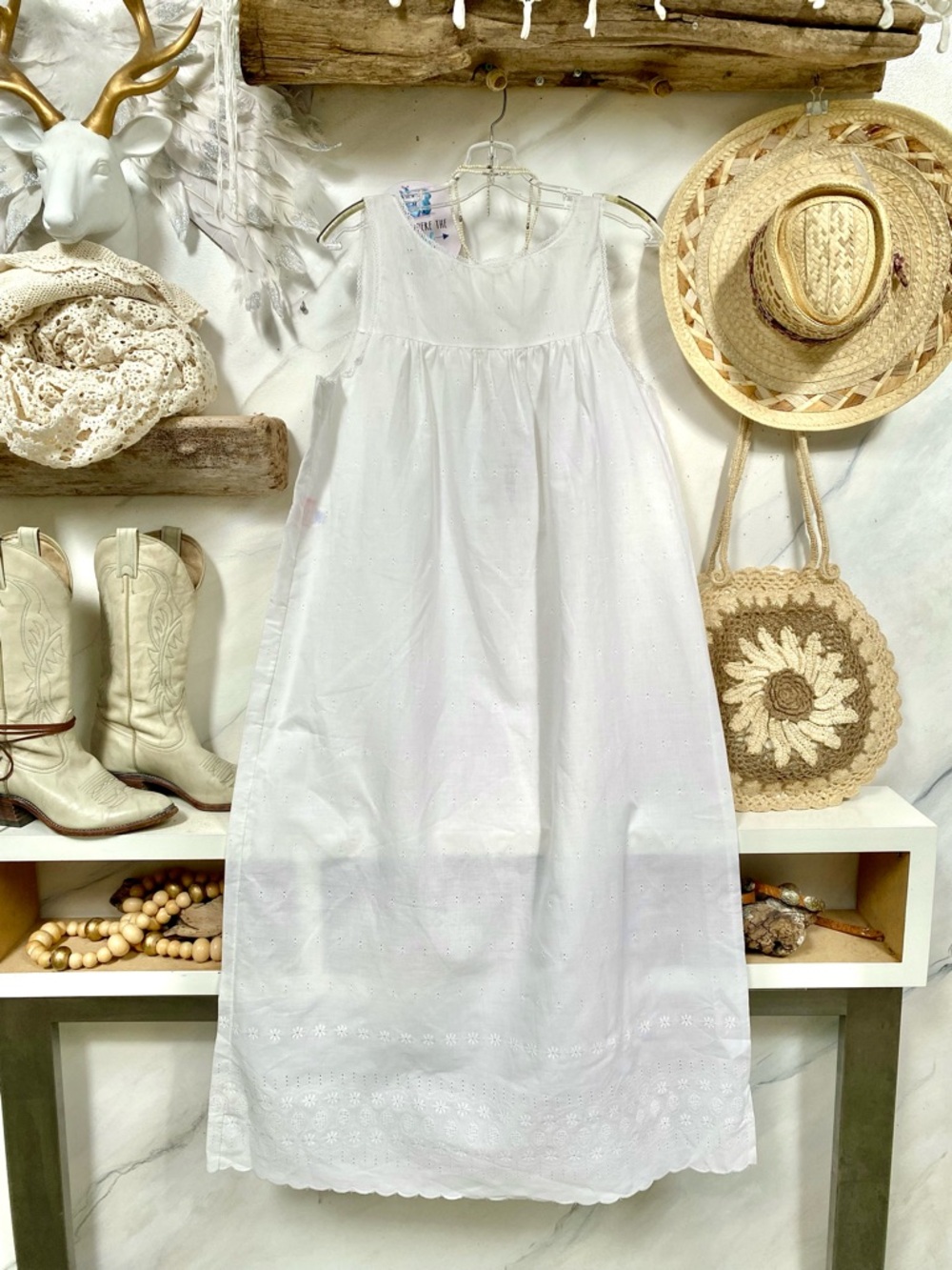 Prairie/victorian/farmhouse boho dress/gown w shabby chic peasant lounge vibe - Picture 9 of 11